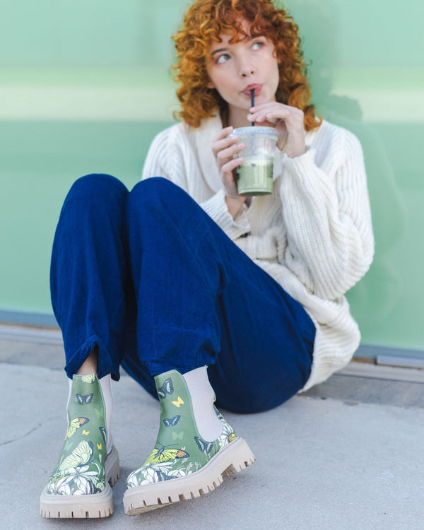 mumka-Calzado-mujer-Botas Chelsea Mariposas