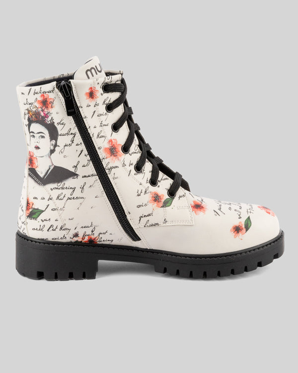 mumka-Calzado-mujer-Botas Frida Kahlo Artista Mexicana