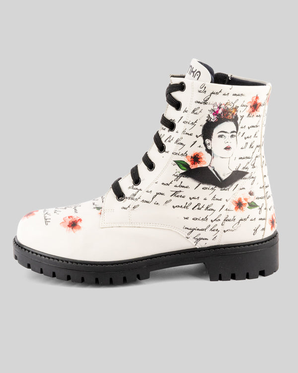mumka-Calzado-mujer-Botas Frida Kahlo Artista Mexicana