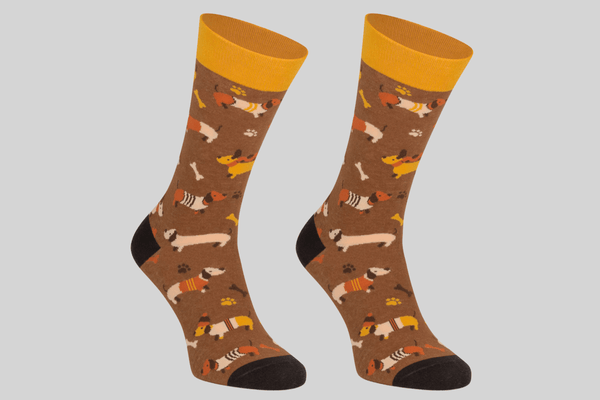 mumka-Calcetines-mujer-Calcetines Media Caña Puppy Marron Talla 36-41