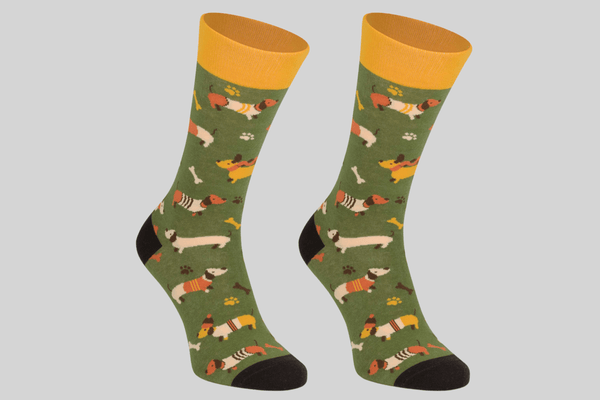 mumka-Calcetines-mujer-Calcetines Media Caña Puppy Khaki Talla 36-41